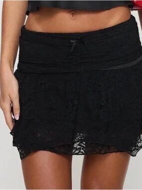 Princess Polly Black Lace Mini Skirt